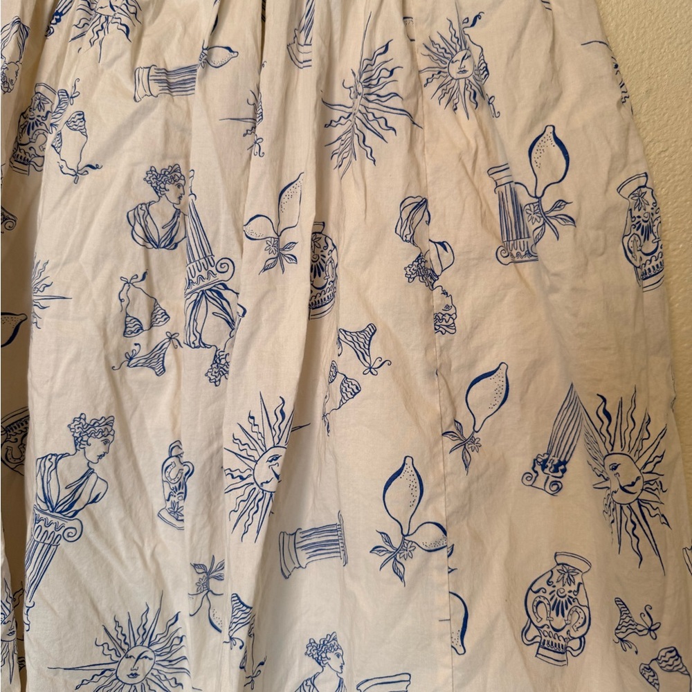 Lucky Brand Blue and White Maxi Cotton Skirt - Picture 3 of 9